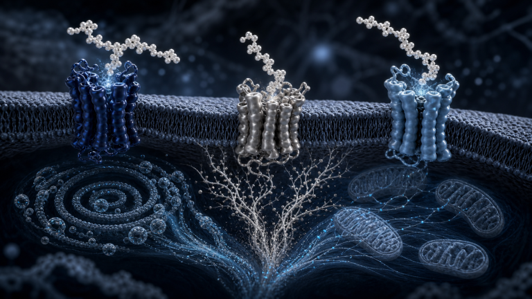 Scientific visualization of three distinct metabolic receptor signalling pathways