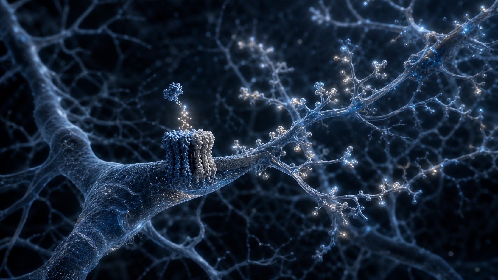 Scientific visualization of neurotrophic signalling across branching neural cells