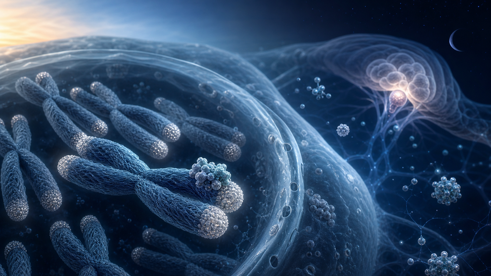 Scientific visualization of chromosome end structures and circadian signalling