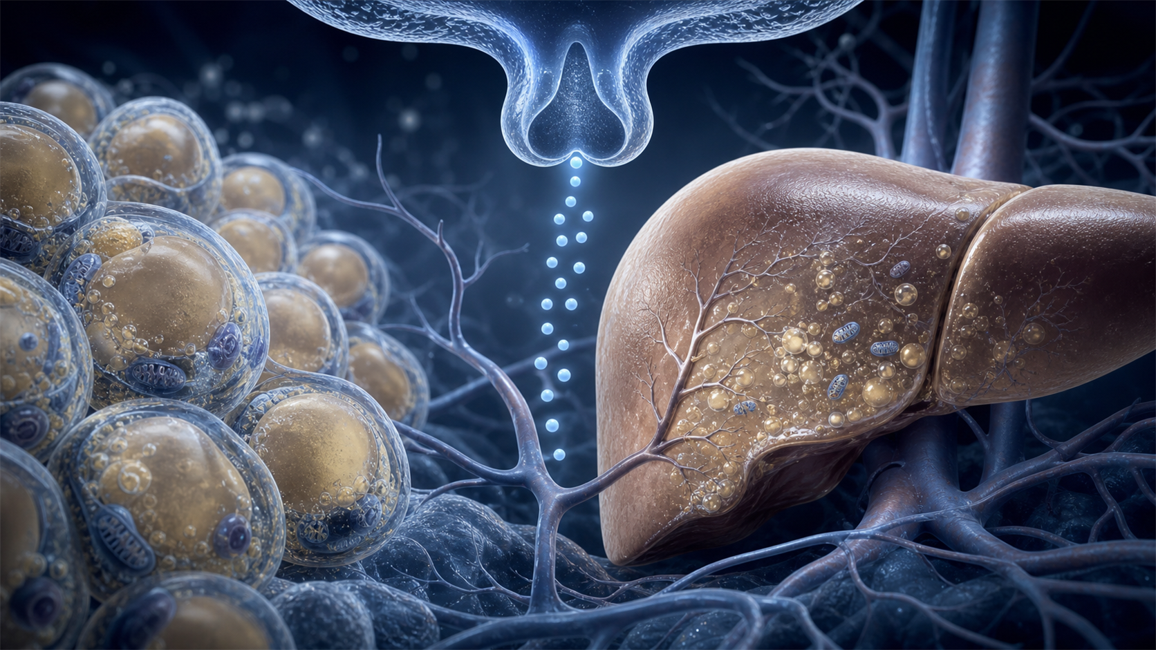 Scientific visualization of endocrine signals between adipose tissue and the liver