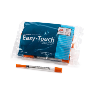EasyTouch U-100 syringe package, 30G, 1mL, 5/16 inch, 10 pack