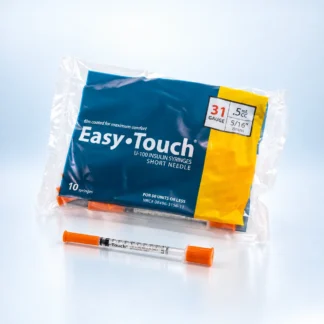 EasyTouch U-100 syringe package, 31G, 0.5mL, 5/16 inch, 10 pack